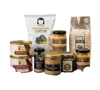 Cellier du Périgord - Panier Gourmand Truffe Noire du Périgord - Coffret Cadeau 9 Produits, Tuber Melanosporum, Risotto, Miel, Moutarde, Chips, Terrine à la Truffe - Épicerie Fine Artisanale Sarlat