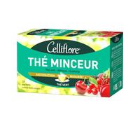 CELLIFLORE Thé Vert Minceur, Drainant, Queue de Cerise, Guarana -20 Sachets