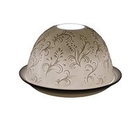 Cello Bougeoir en porcelaine en forme de dôme - Motif tourbillon - Projection 3D - Pour bougies chauffe-plat parfumées et non parfumées - Pour cire fondue - Cadeau de fête des mères