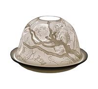 Cello Photophore en porcelaine en forme de dôme, motif hibou, un superbe bougeoir projetant une image 3D. Convient pour être utilisé avec des bougies chauffe-plat parfumées et non parfumées. Cadeau