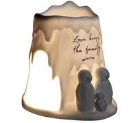 Cello Brûleur de cire et d'huile essentielle - Famille de pingouins - Superbe cadeau en porcelaine - Peut être utilisé comme brûleur de cire en porcelaine ou brûleur d'huiles essentielles et parfumer