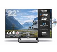 Cello CTRAV-22TZF Smart TV LED 22 Pouces 12V avec Lecteur DVD, Tizen OS de Samsung, Gaming Hub, Haut-parleurs Pitch Perfect, Bluetooth, Triple Tuner, idéal pour Camping-Car et Camping