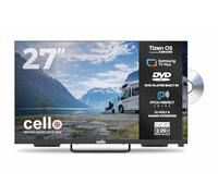 Cello CTRAV-27TZF TV/DVD LED Smart 12V Traveller 27 Pouces avec Tizen OS de Samsung, Haut-parleurs Pitch Perfect, Bluetooth, téléviseur idéal pour Camping-Cars, Triple Tuner