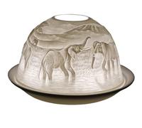 Cello Photophore en porcelaine en forme de dôme, motif éléphant, un bougeoir en forme d'éléphant projetant une image 3D. Cadeau pour femme en forme d'éléphant.