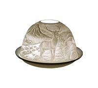 Cello Photophore en porcelaine en forme de dôme, superbe photophore qui projette une image 3D. À utiliser avec des bougies chauffe-plat parfumées et inodores.