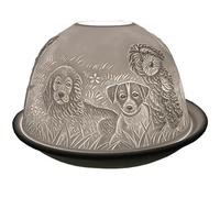 Cello Photophore en Porcelaine - Motif Chiot Amoureux des Chiens avec Projection 3D et Message - pour Bougie LED Non parfumée pour Maman, décoration de Chambre