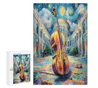 Cello Puzzle 1000 Pièces Challenge 3D Instrument Musical Musique Jeu D'Intelligence Éducatif pour Famille Relaxation Artistique Qualité Supérieure Décoration 1000 PCS