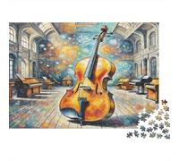 Cello Puzzle pour Toute la Famille - Violoncelle dans Une Cathédrale pour Femmes, Cadeaux pour Hommes Adultes et Enfants 38x26cm/1000pcs