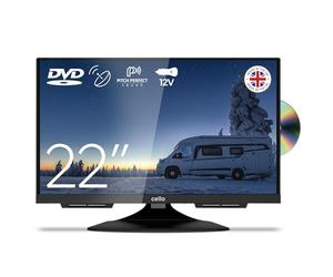Cello Téléviseur de Voyage C2224F 22 Pouces Non Intelligent, Convivial, sans Cadre, HD 12 Volts Grand Angle - avec Lecteur DVD, Triple Tuner et Son Parfait - adapté aux Camping-Cars et caravanes