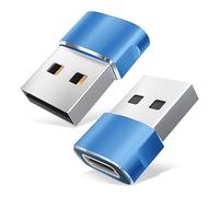 CELLONIC 2X Adaptateur USB C vers USB Chargement et Transfert de données - Lot de 2 adaptateurs USB-C Femelle vers USB-A mâle - Compatible avec iPhone, iPad, Galaxy, Huawei, Switch et Autres - Bleu