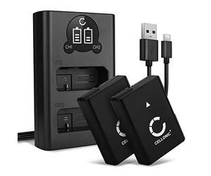 CELLONIC 2X Batterie Compatible avec Nikon D3300, D3500, D3100, DF, EN-EL14 | 1050mAh, 7.4V, Lithium Ion pour Nikon D3200, D5200, D5600, D5300, D5100, D3400, D5500, Coolpix P7000, P7100, P7800, P7700