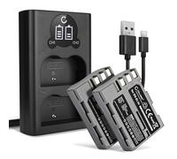 CELLONIC 2X Batterie Compatible avec Nikon D700, D90, D300, D200, en-EL3 | 1600mAh, 7.4V, Lithium Ion pour Nikon D80, D70, D50, D300S, D100, D900, D70s, EN-EL3a, EN-EL3e, MH-18a