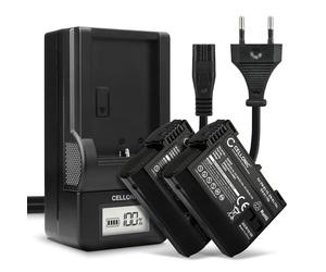 CELLONIC 2X Batterie Compatible avec Nikon D850, 1 V1, D7500, D750, EN-EL15 | 2000mAh, 7.4V, Lithium Ion pour Nikon D500, Z6 II, D7000, D800, D7200, D7100, Z7, D810, D610, D600, Z 8, D800E, 7II, 5, 6, 7