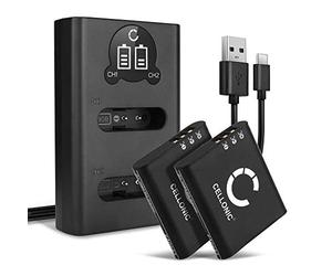 CELLONIC 2X Batterie Compatible avec Ricoh GR III, GR IIIx, G900SE, DB-110 | 1100mAh, 3.6V, Lithium Ion pour Ricoh G900, WG-6