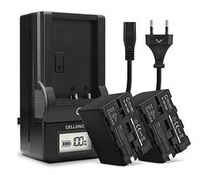 CELLONIC 2X Batterie Compatible avec Z Cam E2, Sony CCD-SC5, BC-VM50, XL-B2 | 6600mAh, 7.4V, Lithium Ion pour Z Cam E2 Cinematic Camera, Sony CCD-SC65, CCD-TR1, Cyber-shot DSC-CD100, DSC-CD250, DCR-TRV5