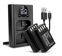 CELLONIC 2X Batterie DMW-BLK22 Compatible avec Panasonic Lumix G9, GH5, GH5S, DC-S5, DC-S5K, DC-GH5 II, DMW-BLK22, DMW-BTC15 2250mAh 7.4V + Chargeur Double
