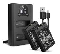 CELLONIC 2X Batterie pour Appareil Photo Compatible avec Olympus Pen E-PL8, Pen E-PL7, Om-D E-M10 Mark II, BLS-50 - (1000mAh, 7.4V) + Chargeur Double
