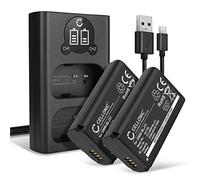 CELLONIC 2X Batterie pour Appareil Photo Compatible avec Panasonic Lumix DC-S1, Lumix DC-S1M2, Lumix DC-S1M2ES, DMW-BLJ31 - (3400mAh, 7.4V) + Chargeur Double