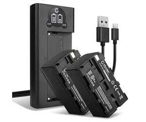 CELLONIC 2X Batterie pour Appareil Photo Compatible avec Sony HVR-Z1, HXR-NX100, Compatible avec Z Cam E2, Compatible avec Sony NP-F970 - (4400mAh, 7.4V) + Chargeur Double