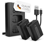 CELLONIC 2X Batterie pour Appareil Photo Compatible avec Sony ILCE-6000 (α6000), A6400 ILCE-6400, Alpha 6400 ILCE-6400, NP-FW50 - (1030mAh, 7.4V) + Chargeur Double