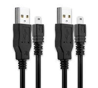 CELLONIC 2x Câble USB 2.0 transfert données pour appareil Sony Alpha 100 A200 A300 A700 A850 A900 / DSC-H200 DSC-H300 DSC-H400 cable charge et data 1.5m PVC noir, cordon caméra