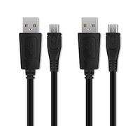 CELLONIC 2X Câble USB Micro USB 2.0 1A Transfert données pour Appareil Sony Alpha 6000 6300 6500 5100 5000 A7s II Alpha 7r II 7 II DSC-RX100 DSC-HX400V Cable Charge et Data 1m PVC Noir, Cordon caméra