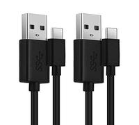 CELLONIC 2X Câble USB USB C Type C 3.1 Gen 1 3A Transfert données pour Appareil GoPro Hero 5, 6, 7, 8, 9, 10, 11, Max, Max 360, Fusion Cable Charge et Data 1m PVC Noir, Cordon caméra
