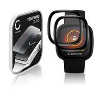 CELLONIC 2x Protection d'écran en verre compatible avec FitBit Versa 3 / Sense (3D Full Cover, résistance 9H, 0,30mm, Full Glue) - protège écran montre connectée sport gps fitness