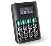 CELLONIC 4X Batterie pour GPS/Navigation Compatible avec Garmin eTrex 32x, Montana 700, eTrex 30, 010-11874-00 - (2600mAh, 1.2V) + Chargeur