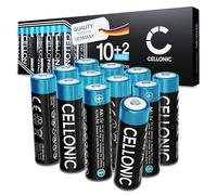 CELLONIC AA Alcaline Piles Batteries pour télécommandes, Jouets - 12x | Non rechargeable (2900mAh, 1.5V) pour électronique
