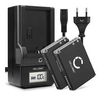 CELLONIC, Batterie pour Caméra, Compatible avec Canon Digital IXUS 970 is, NB-5L, 850, 870, 90 (3.7V, 1120mAh) 2 Pièces + Chargeur