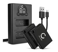 CELLONIC, Batterie pour Caméra, Compatible avec Canon EOS 200D, M5, LP-E17, R50, 750D, R100, RP (7.4V, 950mAh) 2 Pièces + Double Chargeur