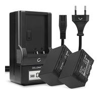 CELLONIC, Batterie pour Caméra Compatible avec Panasonic HC-X2000, HC-X1500, HC-MDH3, AG-DVX200 (7.4V, 4400mAh) 2 Pièces + Chargeur