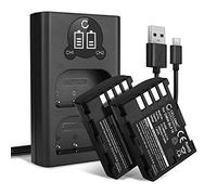 CELLONIC, Batterie pour Caméra Compatible avec Panasonic Lumix DC-GH5, DC-G9, DMC-GH4 (7.4V, 1600mAh) 2 Pièces + Double Chargeur