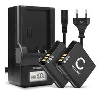 CELLONIC, Batterie pour Caméra, Compatible avec Ricoh GR, DB-65, Caplio GX100, DB-60, GX200 (3.7V, 1100mAh) 2 Pièces + Chargeur