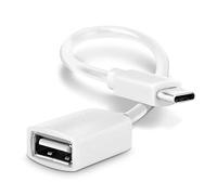 CELLONIC Câble OTG Compatible avec Blackview A80 Pro / A9 Pro/Max 1 / P10000 / P2 / P2 Lite / P6 / S8 Adaptateur OTG USB C Type C Adaptateur USB on The Go PVC Blanc Connecteur périphériques USB
