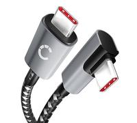 CELLONIC Câble USB C 100W vers USB C, PD 3.1 à angle droit Câble de charge rapide Compatible avec MacBook Pro/Air M2, iPad Pro 12.9/iPad Air/Mini 6, Samsung S24 S23 S22 S21/A13 A23 A33, Huawei, etc 1M