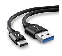 CELLONIC Câble USB de données data 2m compatible avec Logitech Craft/MX Master 3 / MX Keys/MX Anywhere 3 Cordon USB de charge USB C Type C vers USB A 3.0 3A noir Fil Nylon