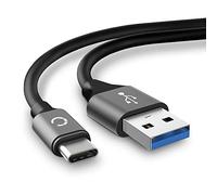 CELLONIC Câble USB USB C Type C 3.1 Gen 1 3A transfert données pour appareil Canon EOS 1D X III, M6 II, EOS Rp R Ra, PowerShot G5 X II G7 X III cable charge et data 2m PVC gris, cordon caméra