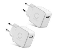 CELLONIC Chargeur USB EU-Plug (2pack) 1 Port 5W pour Un Chargement sur Prise Secteur Smartphone/téléphone Portable, Tablette, Enceinte, iPhone, Apple, Samsung