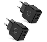 CELLONIC Chargeur USB pour (2 Pack) 5V / 3.4A 1000mA avec 17W - 3.4A Bloc Alimentation USB 2X Prise USB Chargeur Multi USB Adaptateur Secteur USB 2 Ports