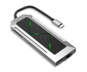 CELLONIC Hub USB 8-en-1 - Adaptateur HDMI USB C 4K @ 60Hz, USB Type C, 3X USB A PD 3.0, Lecteur SD & Micro SD, Ethernet - Dongle USB C Compatible Mac OS, Windows, Android