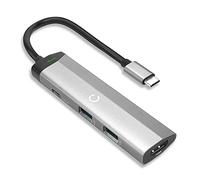 CELLONIC - Hub USB-C 4 Ports : 1x 4K HDMI, 1x USB-C Power Delivery et 2X USB-A 3.0 pour Ordinateur Portable Smartphone et Tablette - ajout Appareils USB et Adaptateur Vidéo TV vers PC