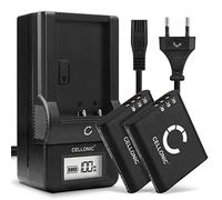 CELLONIC Pack de 2X Batteries DB-110 1100mAh avec Station de Charge et Prise Secteur Compatible avec Ricoh G900 G900SE GR III GR IIIx WG-6, Chargeur LCD