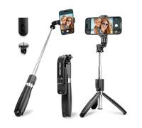 CELLONIC Perche à selfie 2 en 1 et trépied - Perche à selfie extensible de 1 m de long et trépied pliable avec télécommande Bluetooth pour téléphone portable et appareil photo compatible avec iPhone,
