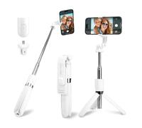 CELLONIC Perche à selfie 2 en 1 et trépied - Perche à selfie extensible de 1 m de long et trépied pliable avec télécommande Bluetooth pour téléphone portable et appareil photo compatible avec iPhone,