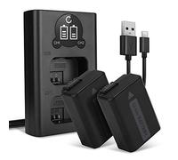 CELLONIC® Set de 2 Batteries 1030mAh et Double Chargeur Compatible avec Sony Alpha A6000 A6100 A6300 A5100 A7 A7R A7S II RX10 NEX-5 - Accu de Remplacement Appareil Photo avec câble de Chargement