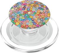 Cellphone Button Pop Up Holder Pressed Flower Rainbow Floral PopSockets PopGrip pour MagSafe