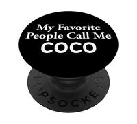 Cellphone Pop Up Button Holder Favorite People Call Me Coco PopSockets PopGrip - Support et Grip pour Smartphone/Tablette avec un Top Interchangeable