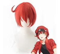 Cells at Work Wigs Erythrocyte Red Blood Cell Neutrophil Platelet Synthetic Hair Hataraku Saibou Cosplay Wig + Wig Cap